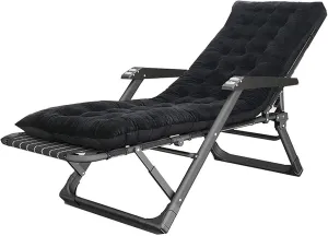 Lounge Chair, Multifunctional Folding Recliner Beach Chair Lounger Bed for Outdoor Garden Camping with Mat