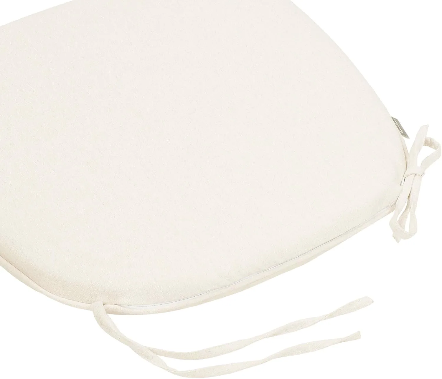 Magpie Fabrics 17"x16"x2" U-Shape Chair Cushions with Ties 4 Count, Outdoor Indoor Waterproof All Weather Seat Pads Decoration for Patio Garden Dining Office - Cream Beige