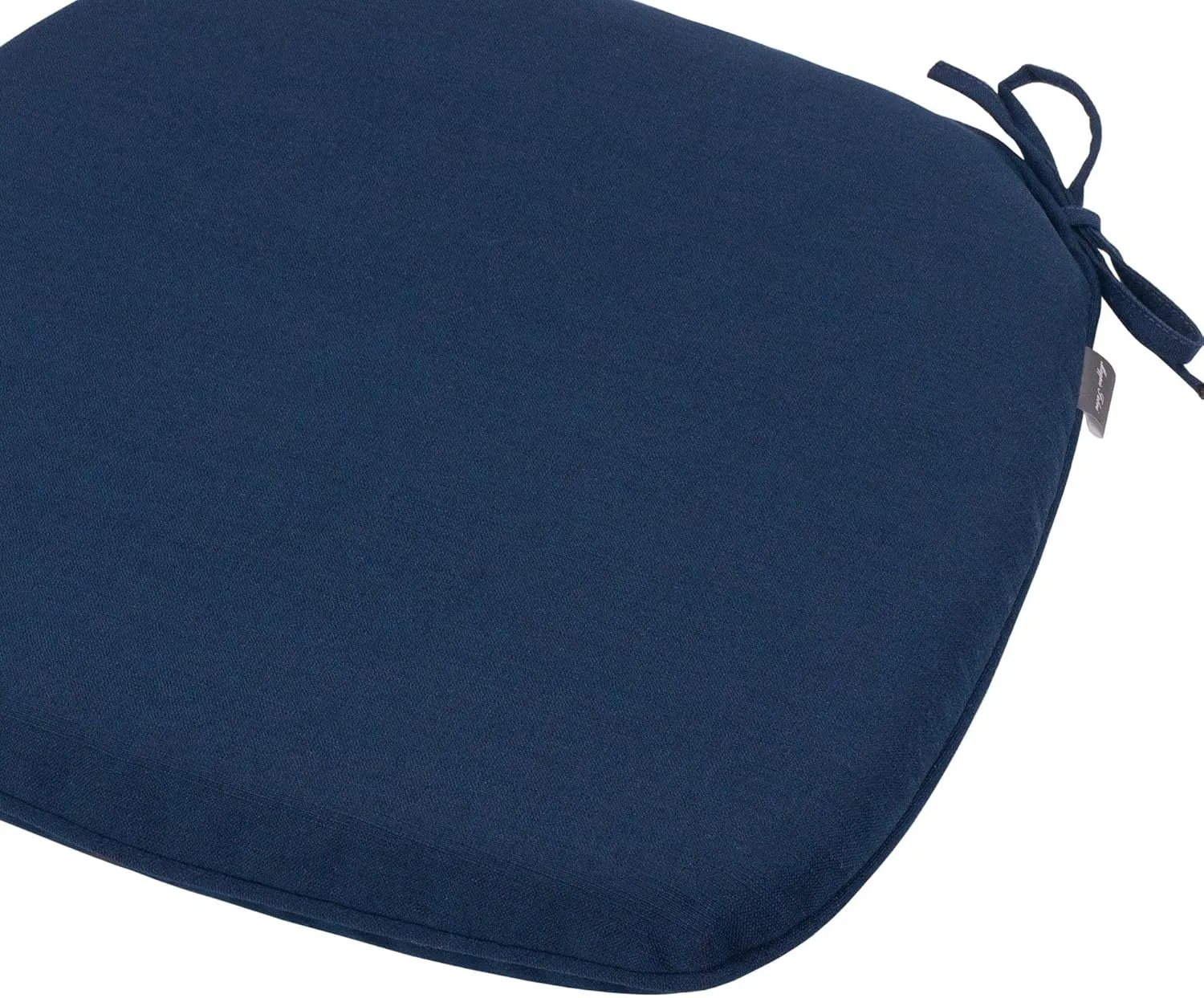 Magpie Fabrics 17"x16"x2" U-Shape Chair Cushions with Ties 4 Count, Outdoor Indoor Waterproof All Weather Seat Pads Decoration for Patio Garden Dining Office - Navy