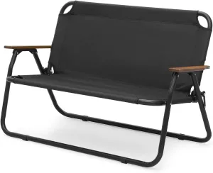 Magshion Double Camping Chair for Adults 2 Person up to 330lbs, Portable Oversized Chair with Armrest, Heavy Duty Folding Loveseat for Outside Hiking Patio Beach Lawn