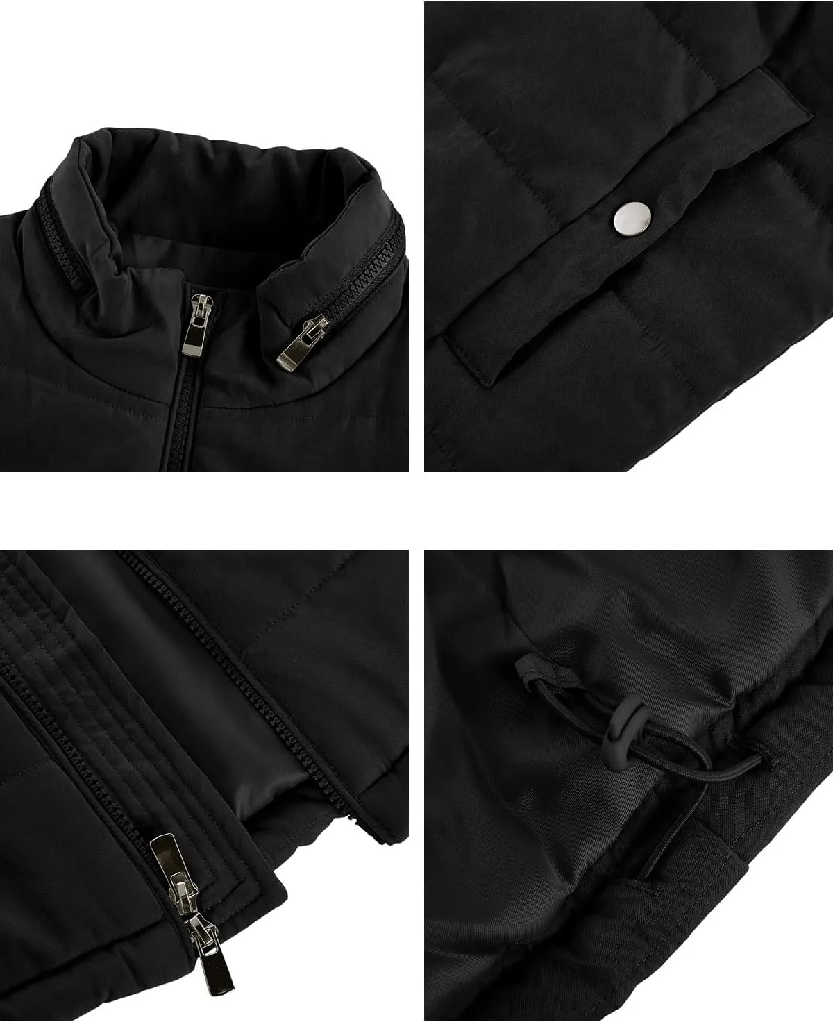 Makkrom Mens Padded Puffer Vest Outdoor Coat Casual Zipper Stand Collar Outwear Thick Waistcoat Sleeveless Jacket