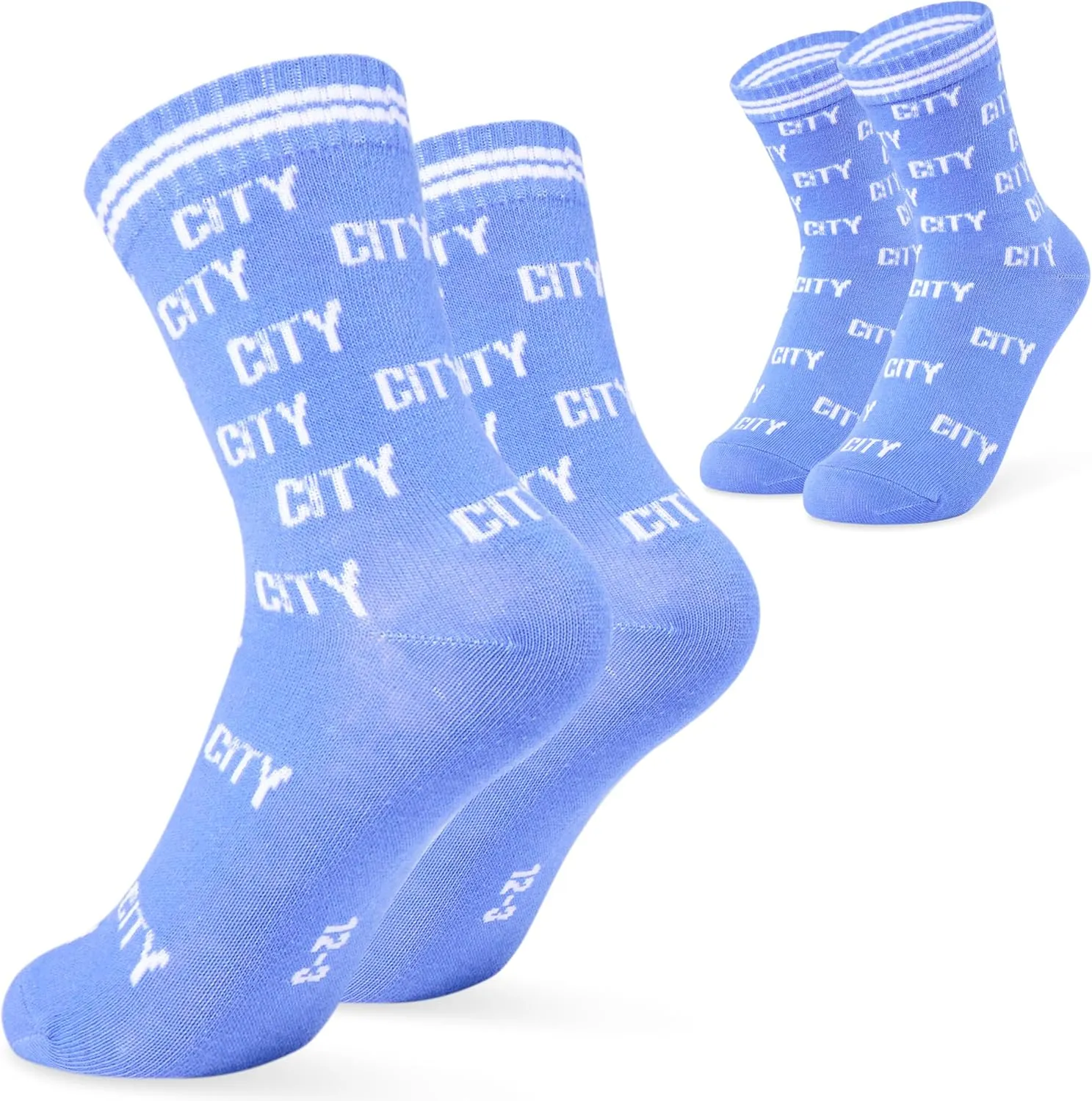 Manchester City FC Boys Socks - Pack of 5 Crew Socks for Teenagers Soft Breathable Size 13-8 Man City Gifts