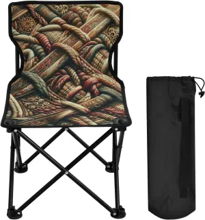 Mandala Flower Texture Portable Outdoor Folding Chair Anti-Slip Padded Oxford Cloth Stool Camping Chair Small for Beach Hiking Fishing Gardening Quad Camp Chair