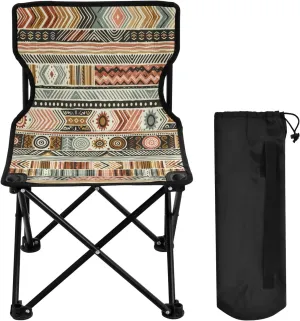 Mandala Flower Texture Portable Outdoor Folding Chair Anti-Slip Padded Oxford Cloth Stool Camping Chair Small for Beach Hiking Fishing Gardening Quad Camp Chair