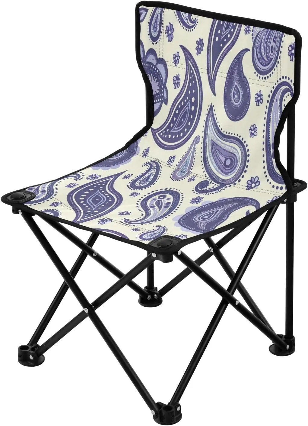 Mandala Texture Portable Outdoor Folding Chair Anti-Slip Padded Oxford Cloth Stool Camping Chair Small for Beach Hiking Fishing Gardening Quad Camp Chair