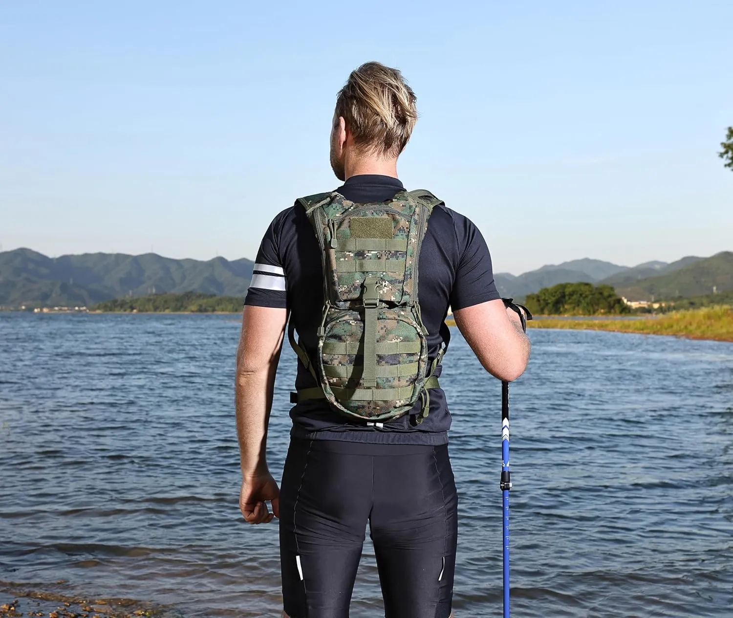 MARCHWAY Tactical Molle Hydration Pack Backpack with 3L TPU Water Bladder, Military Daypack for Cycling, Hiking, Running, Climbing, Hunting, Biking