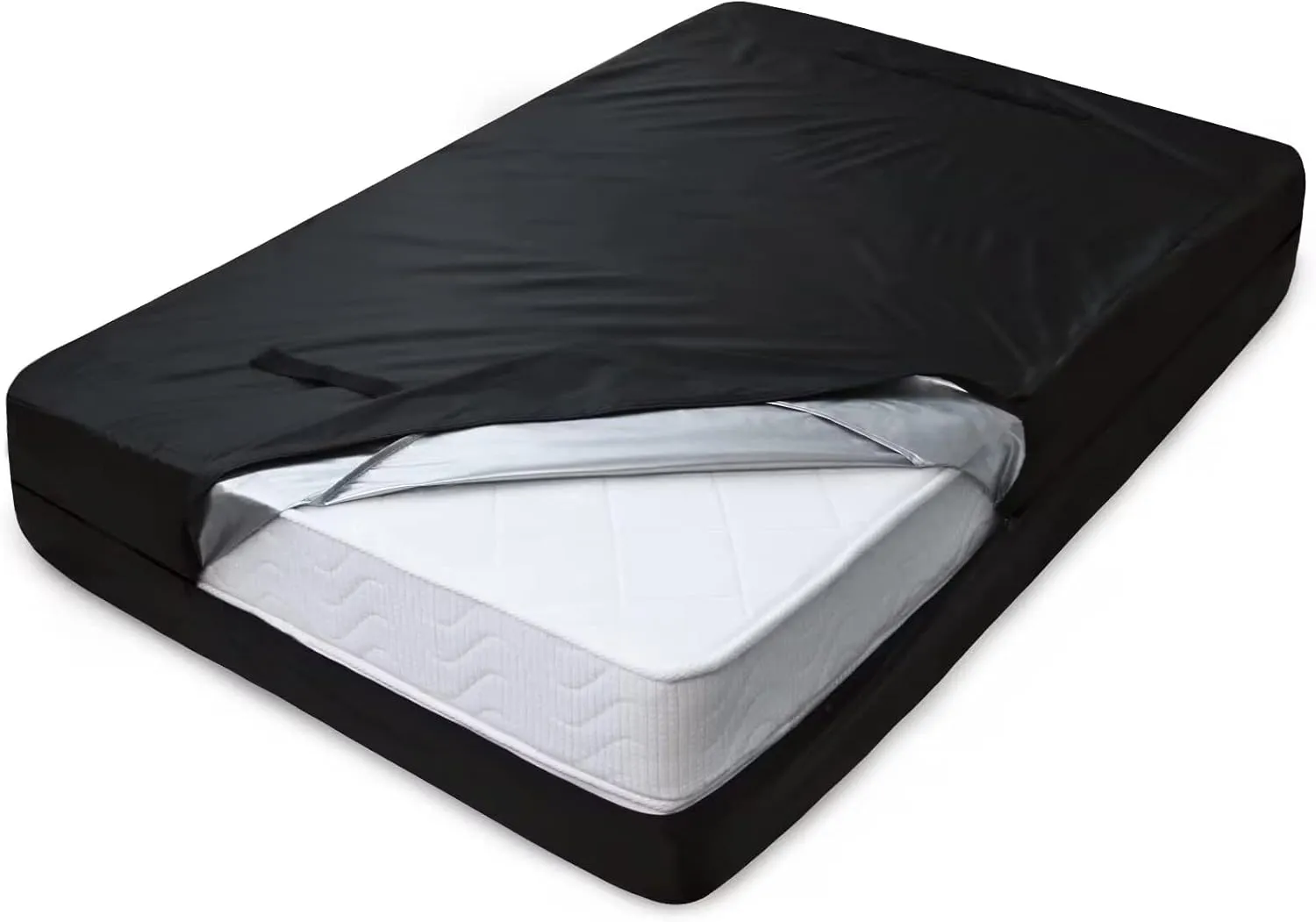 Mattress Bags for Moving and Storage, Heavy Duty Queen Mattress Bag with 4 Strong Handles, Waterproof Mattress Cover/Protector for Moving Queen Size, Reusable Thick Tarp, Black