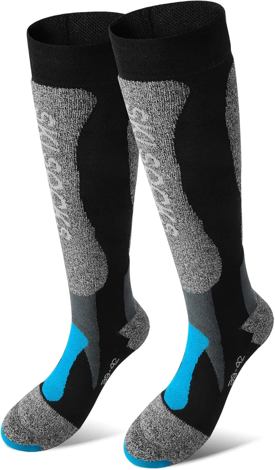 MCTi Ski Socks Thermolite Winter Thermal Snow Snowboard Hiking Over the Calf Long Socks 2 Pairs