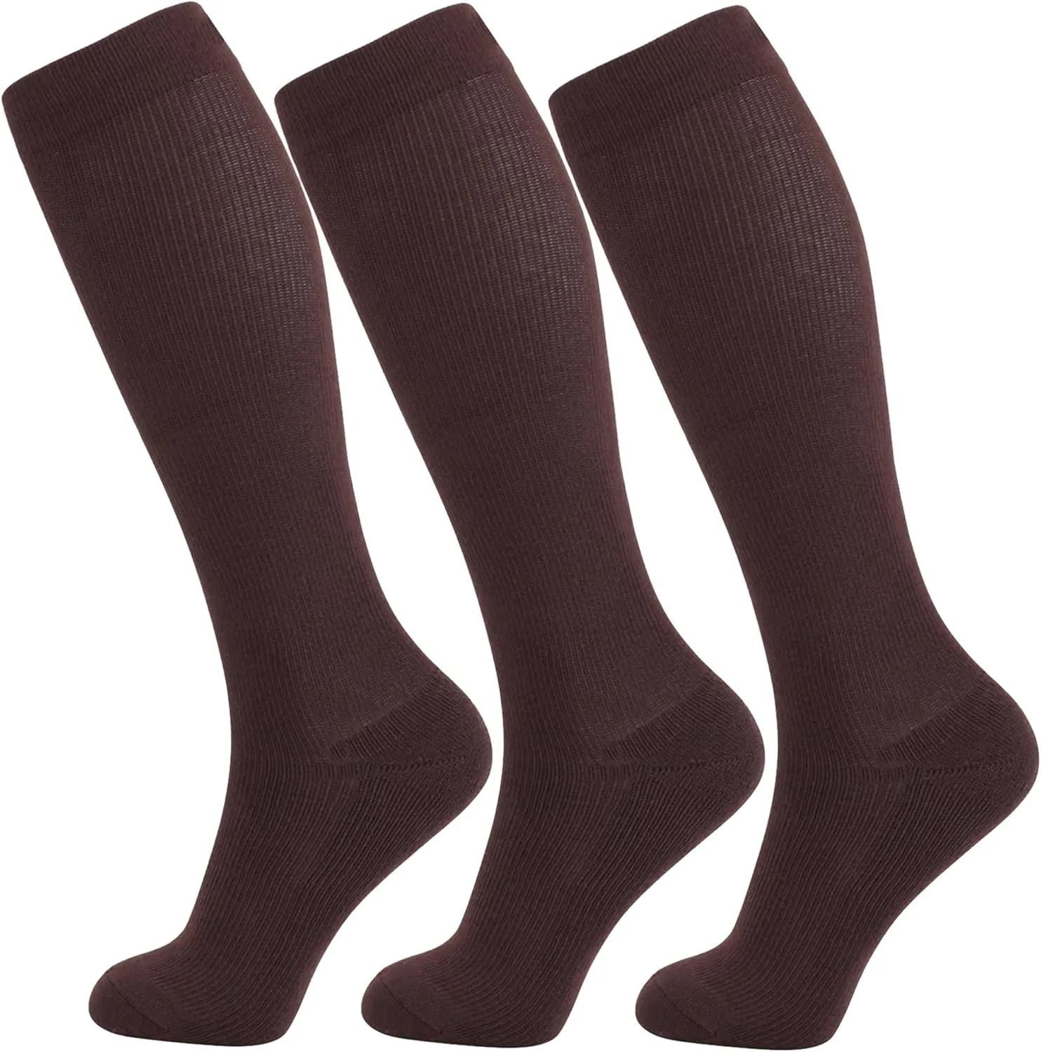  MD Compression Socks for Women Men, Bamboo Viscose,3 Pairs 8-15mmHg Knee High Support Socks for Pregnant Nurses Travel
