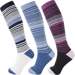  MD Compression Socks for Women Men, Bamboo Viscose,3 Pairs 8-15mmHg Knee High Support Socks for Pregnant Nurses Travel
