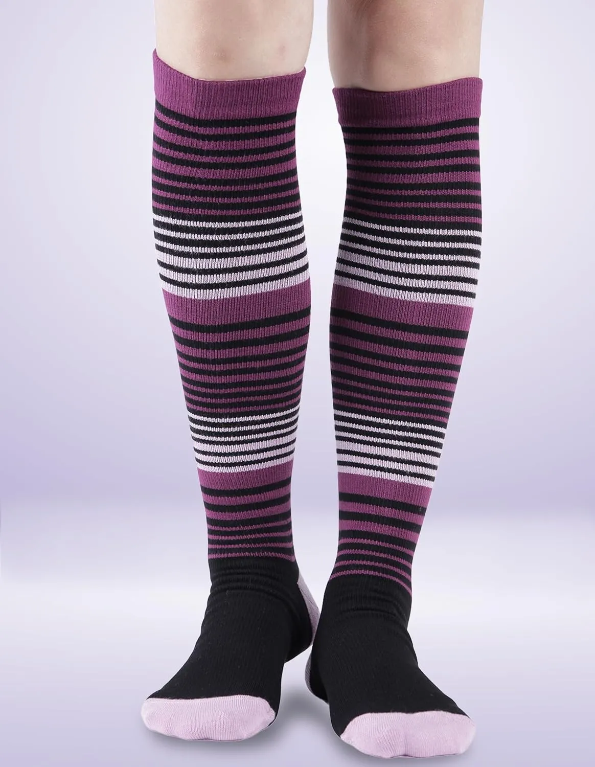  MD Compression Socks for Women Men, Bamboo Viscose,3 Pairs 8-15mmHg Knee High Support Socks for Pregnant Nurses Travel