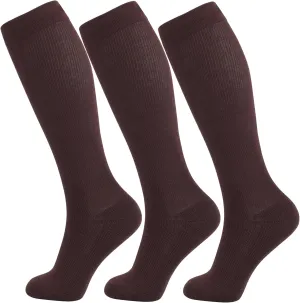  MD Compression Socks for Women Men, Bamboo Viscose,3 Pairs 8-15mmHg Knee High Support Socks for Pregnant Nurses Travel