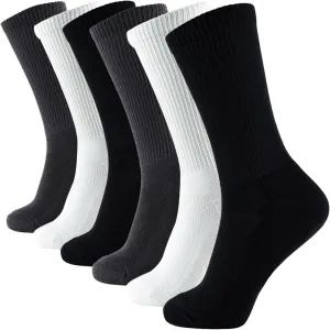  MD Crew Socks for Men 6 Pairs, Viscose Bamboo Socks, Mens Dress Socks with Soft Cushioned, Smell Control, Black White