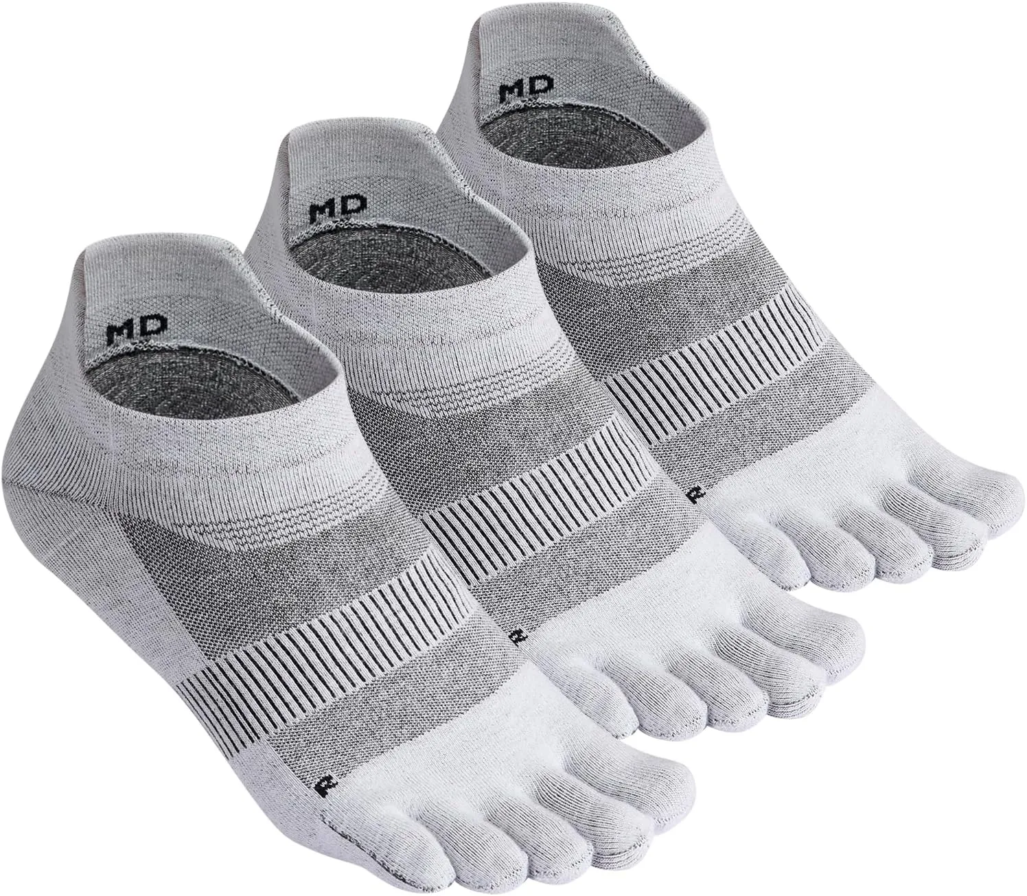 Meaiguo Toe Socks for Men Women Running Hiking COOLMAX Low Cut Five Finger Socks with Toes Breathable Quick Dry,3 Pairs