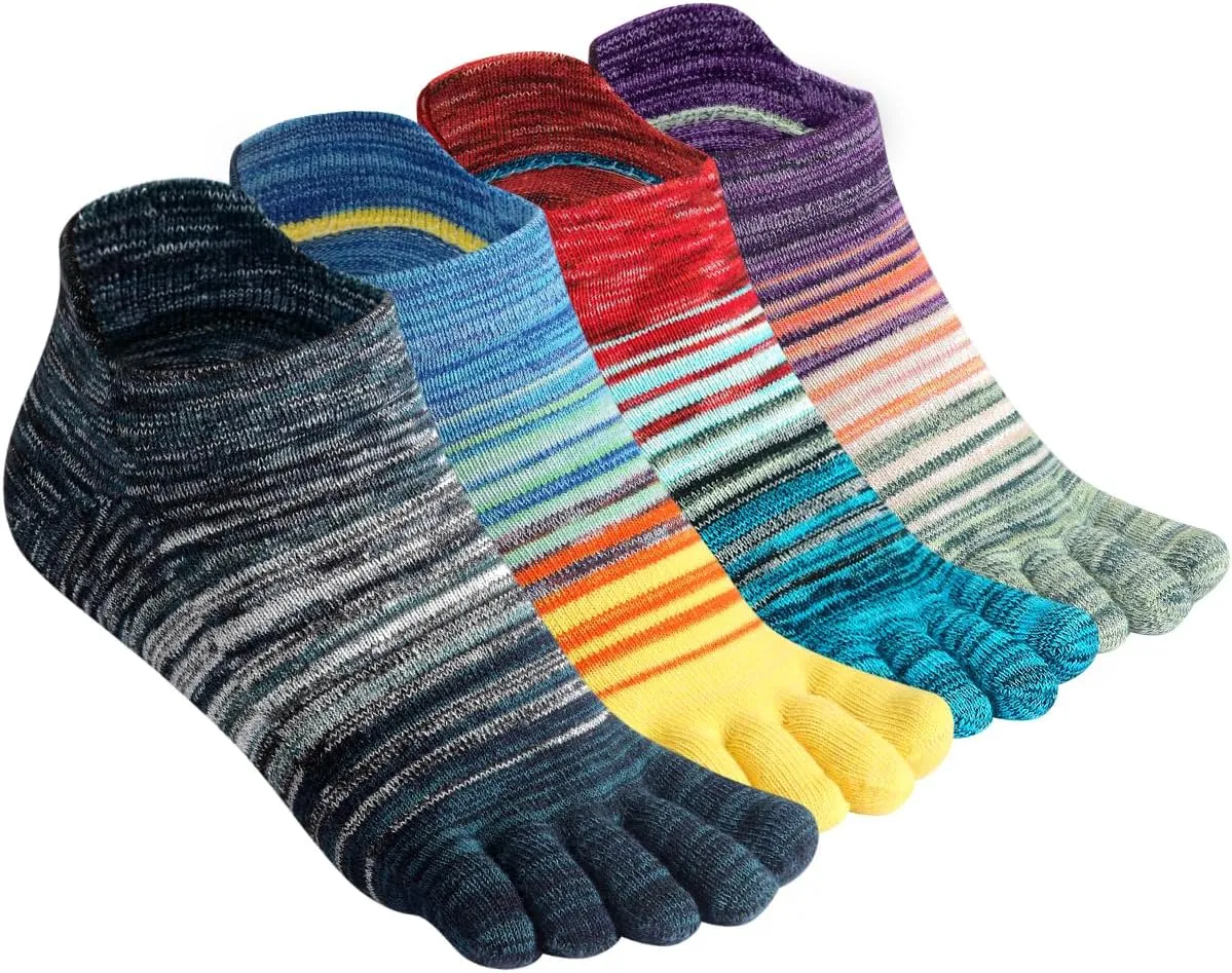 Meaiguo Toe Socks No Show Cotton Low Cut Five Finger Socks Athletic for Women