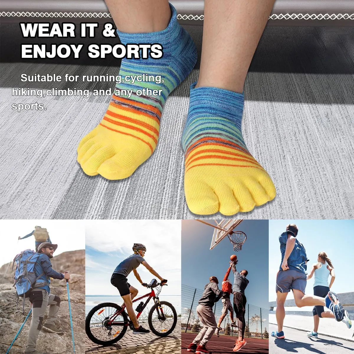 Meaiguo Toe Socks No Show Cotton Low Cut Five Finger Socks Athletic for Women