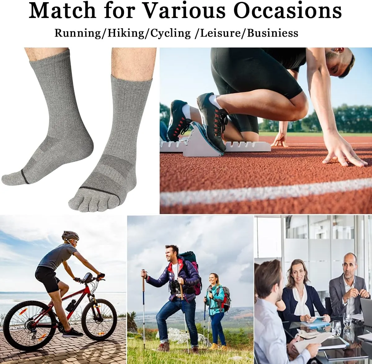 Meaiguo Toe Socks No Show Running Five Finger Socks for Men Women(3 Pairs/4 Pairs)