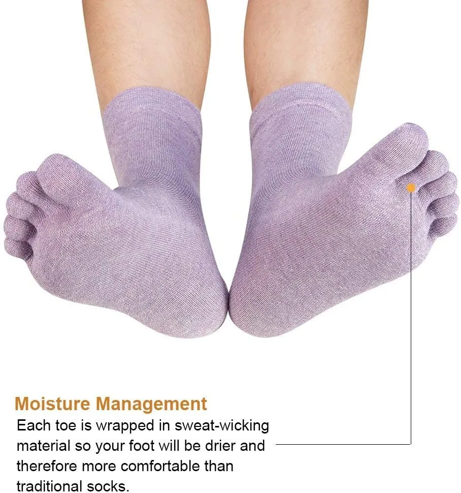 Meaiguo Women's Toe socks For Running Five Finger Socks With Cotton Athletic