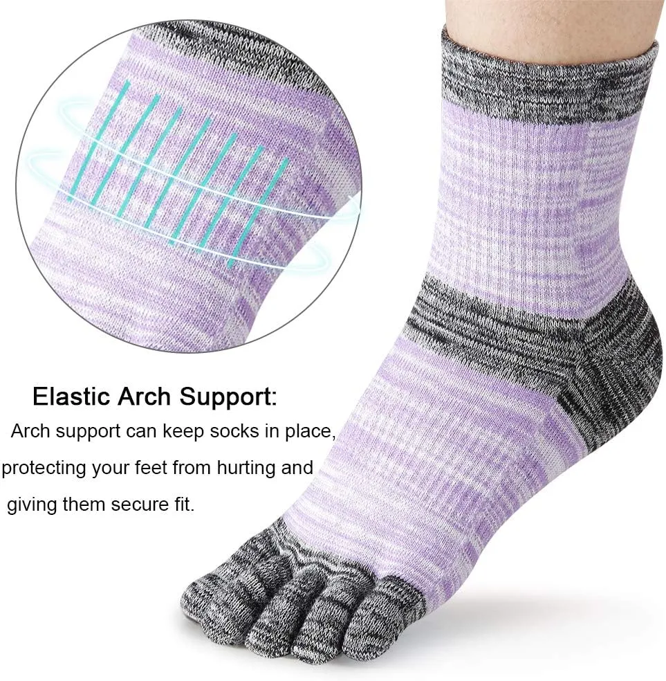 Meaiguo Women's Toe socks For Running Five Finger Socks With Cotton Athletic