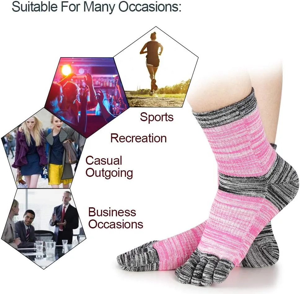 Meaiguo Women's Toe socks For Running Five Finger Socks With Cotton Athletic