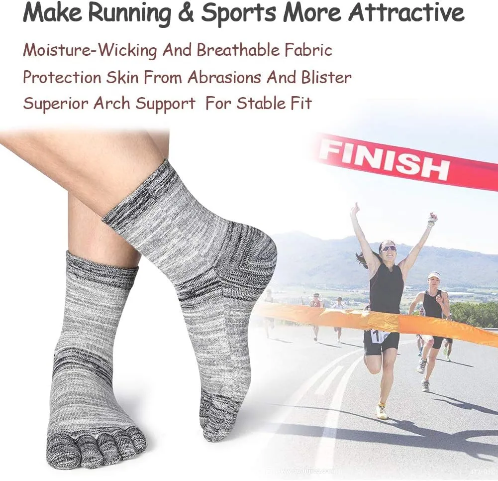 Meaiguo Women's Toe socks For Running Five Finger Socks With Cotton Athletic