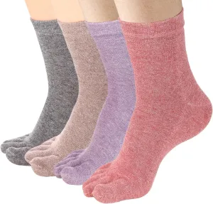Meaiguo Women's Toe socks For Running Five Finger Socks With Cotton Athletic
