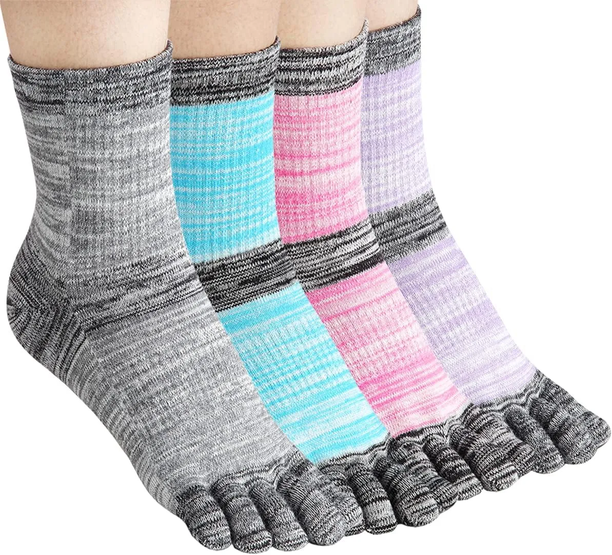 Meaiguo Women's Toe socks For Running Five Finger Socks With Cotton Athletic