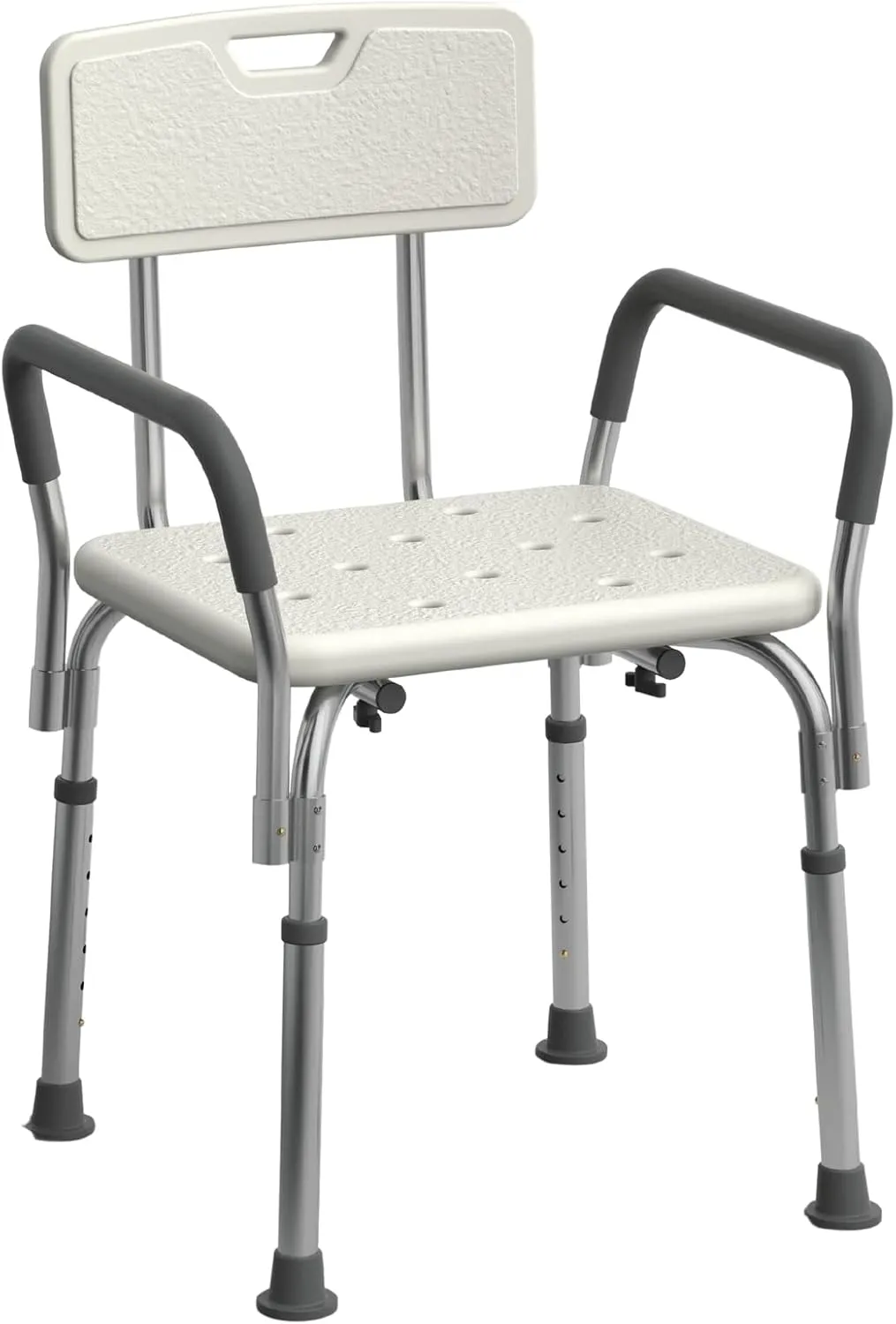 Medline Shower Chair Seat with Padded Armrests and Back | Heavy Duty for Bathtub | Slip Resistant with Adjustable Height | with 350 lb Capacity