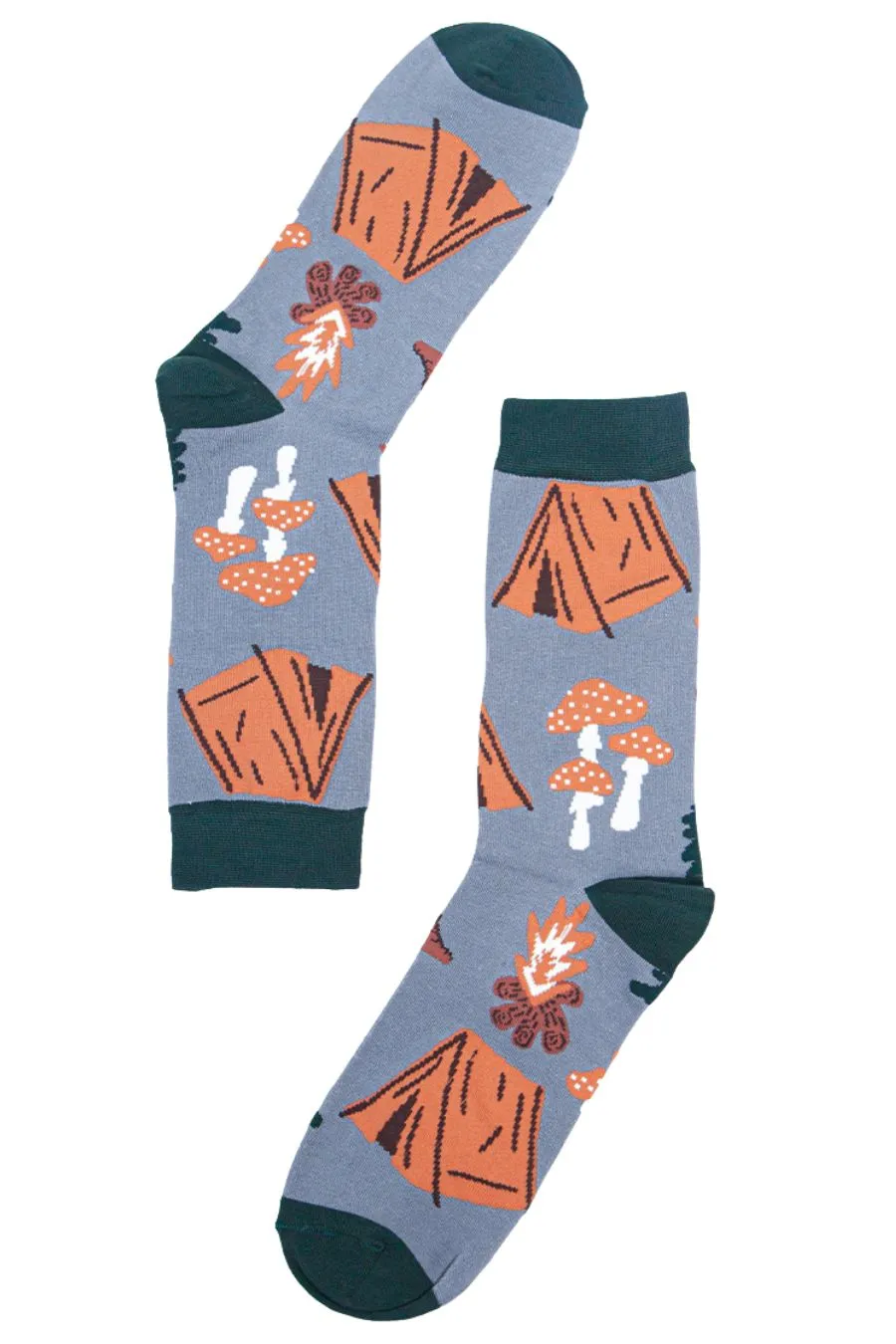 Mens Bamboo Socks Camping Novelty Socks Hiking Walking Grey