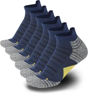 Men's Cushioned Ankle Socks Athletic Running Low Cut Socks 6-10/10-13/13-15
