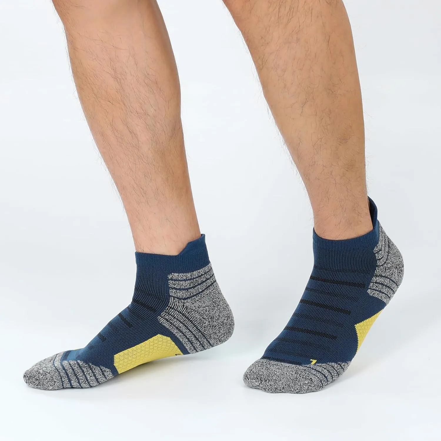 Men's Cushioned Ankle Socks Athletic Running Low Cut Socks 6-10/10-13/13-15