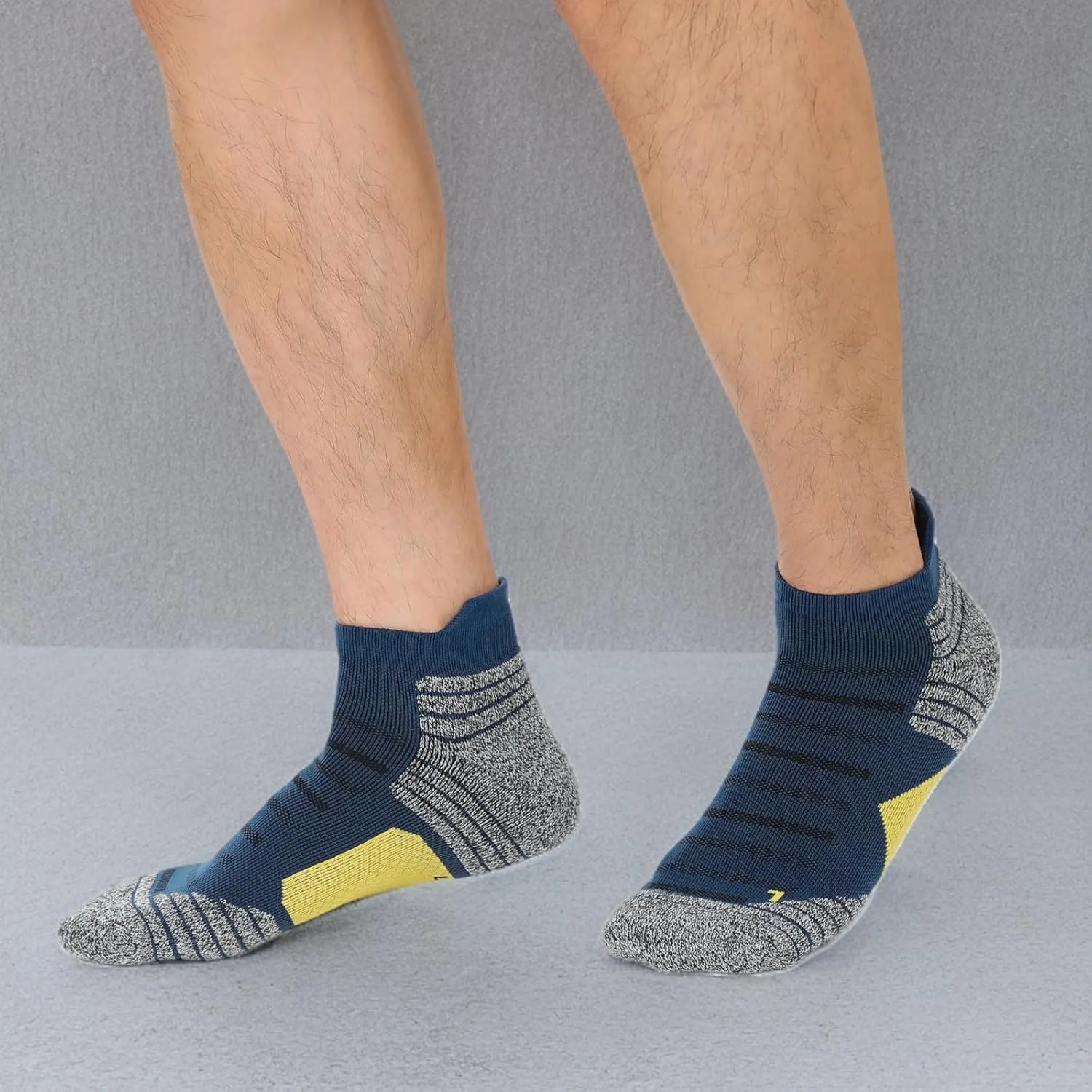 Men's Cushioned Ankle Socks Athletic Running Low Cut Socks 6-10/10-13/13-15