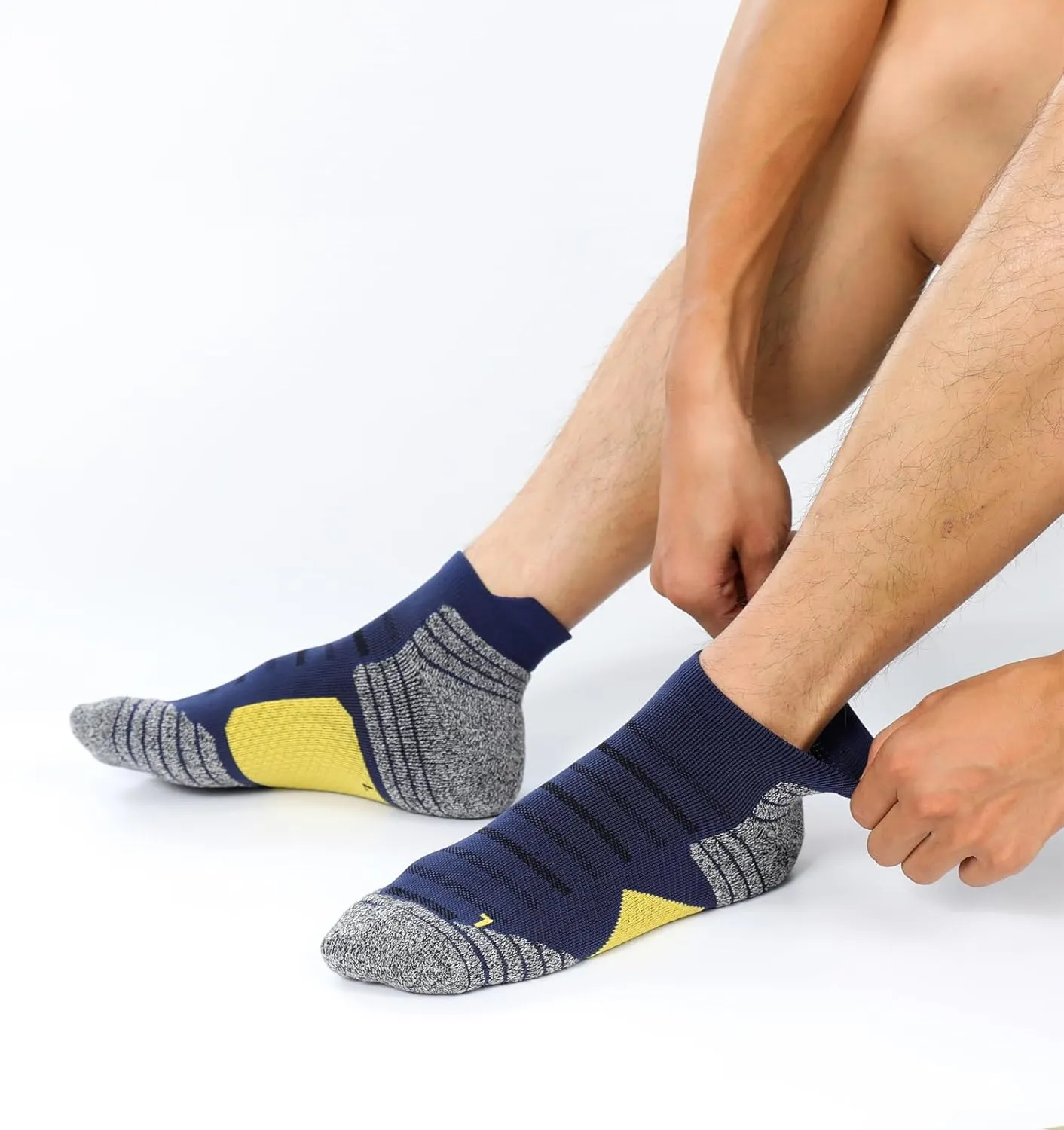 Men's Cushioned Ankle Socks Athletic Running Low Cut Socks 6-10/10-13/13-15