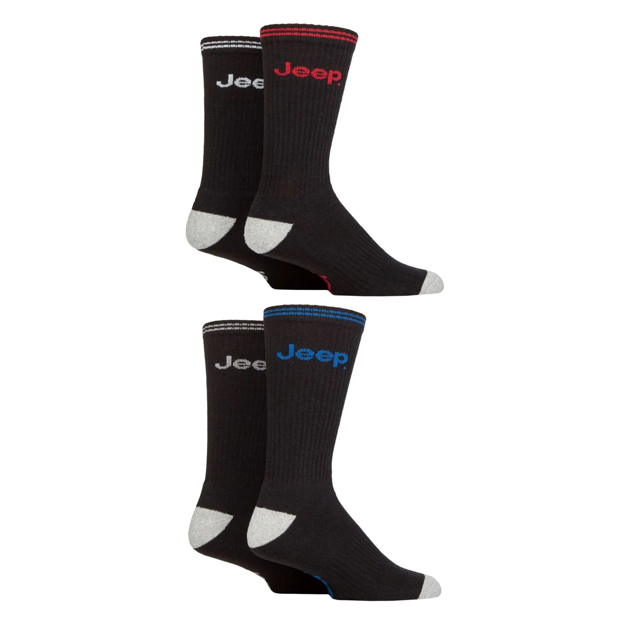 Men's Cushioned Crew Socks - 4 Pack Sport Running Socks