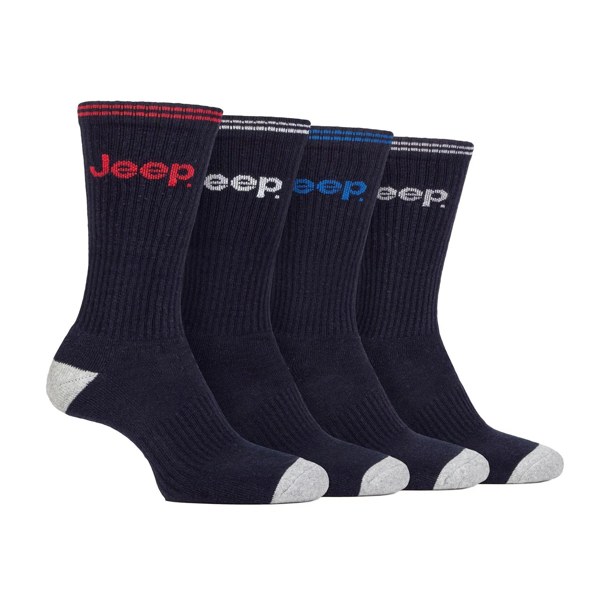 Men's Cushioned Crew Socks - 4 Pack Sport Running Socks