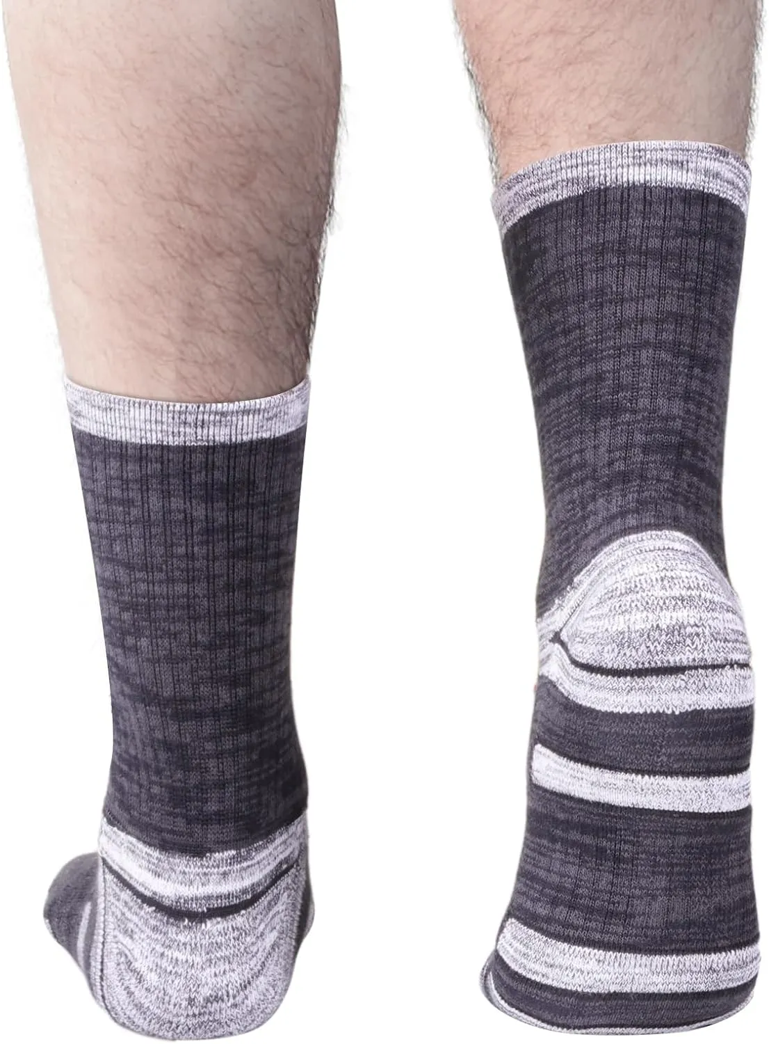 Men's Cushioned Outdoor Hiking Socks For Men, Sweat Wicking Cotton Casual Everyday Work Atheltic Crew Socks, 5 Pairs