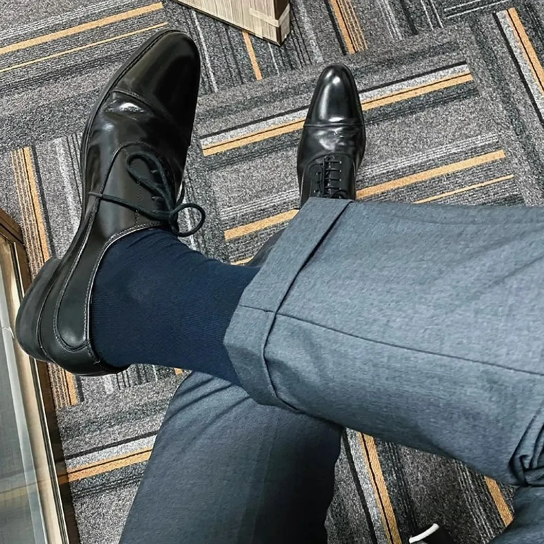 Men's Dress Socks 5 Pairs Mens Cotton Calf Business Formal Socks Soft Breathable Athletic Long Crew Casual Socks