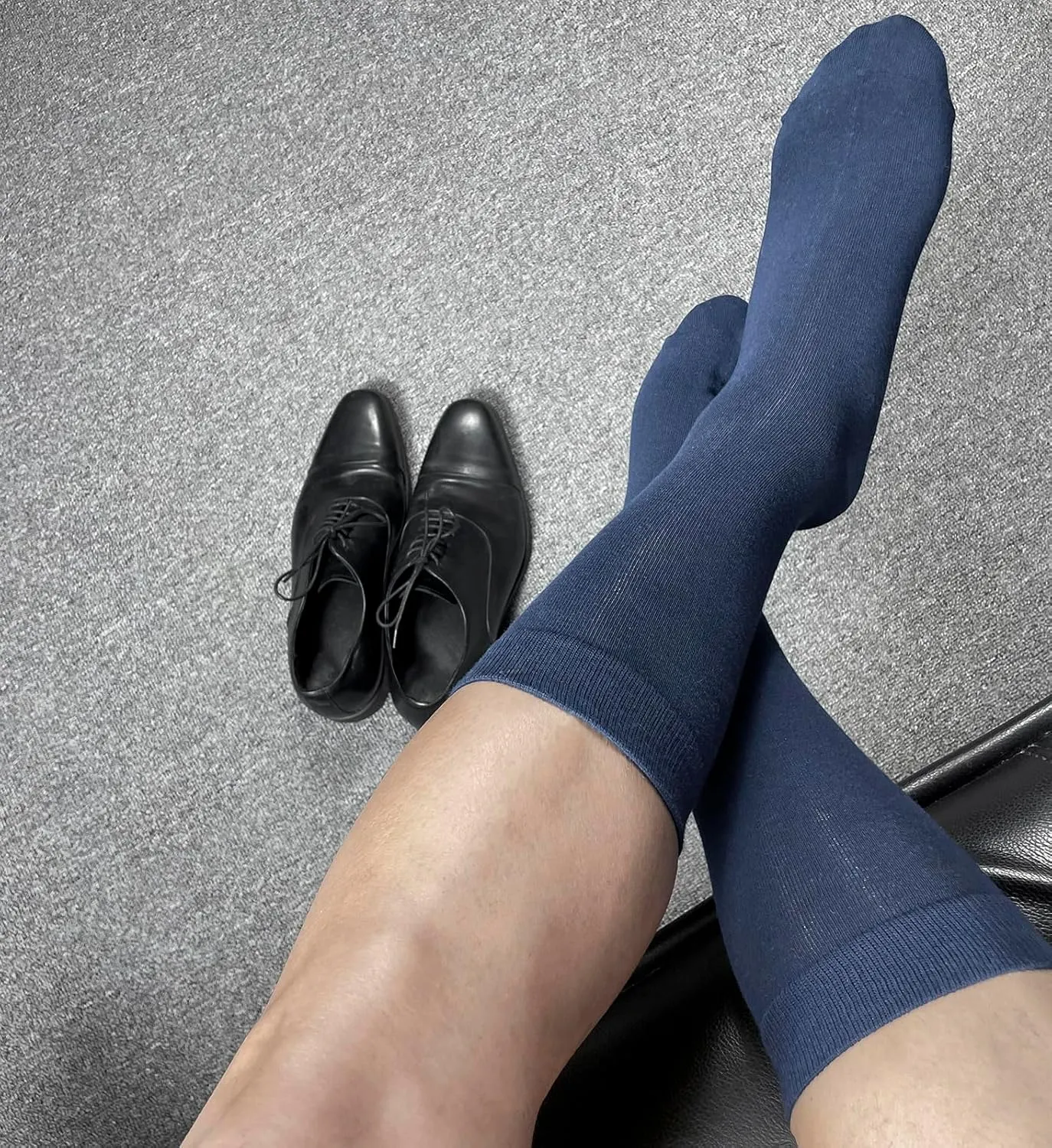 Men's Dress Socks 5 Pairs Mens Cotton Calf Business Formal Socks Soft Breathable Athletic Long Crew Casual Socks