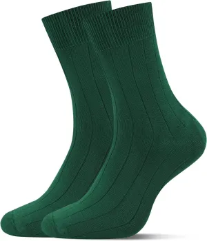 Men's Dress Socks Solid Colors Comfy Crew Cotton Dress Socks for Men Thin Lightweight Anti Odor Size 10-13