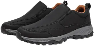 Men's Hands Free Slip On Walking Leather Shoes Loafers Slip-ins Working Dress Casual Outdoor Lightweight Cushioning Comfortable Breathable Hiking All-Terrain Ankle Boots Trekking