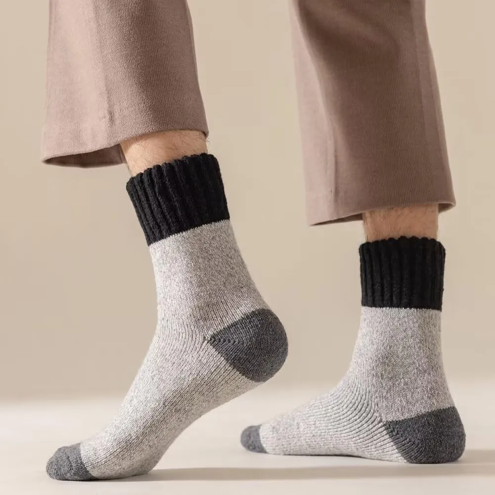 Mens Heavy Thick Wool Socks - Soft Warm Comfort Winter Crew Socks (Pack of 3/5),Multicolor,One Size 7-12
