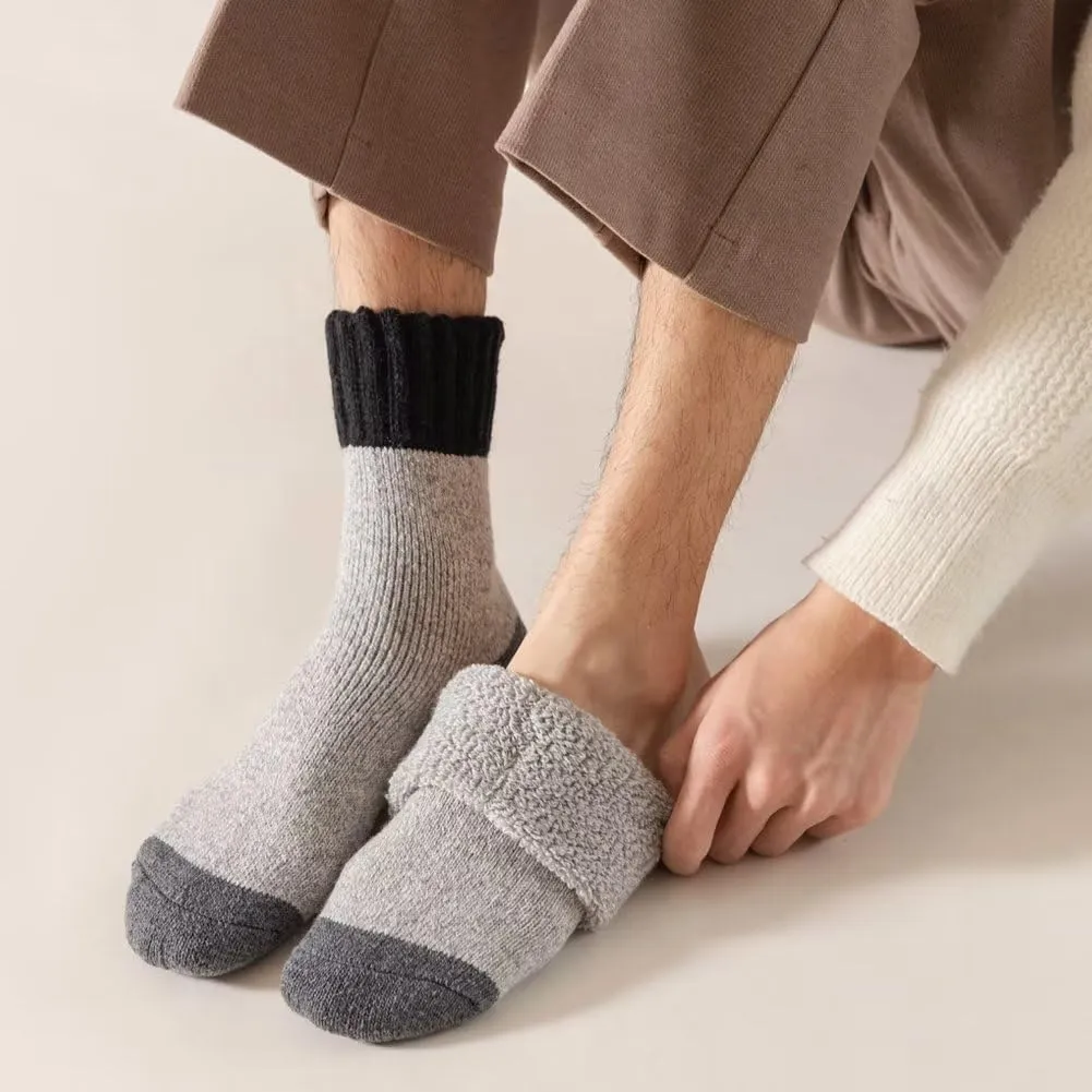 Mens Heavy Thick Wool Socks - Soft Warm Comfort Winter Crew Socks (Pack of 3/5),Multicolor,One Size 7-12