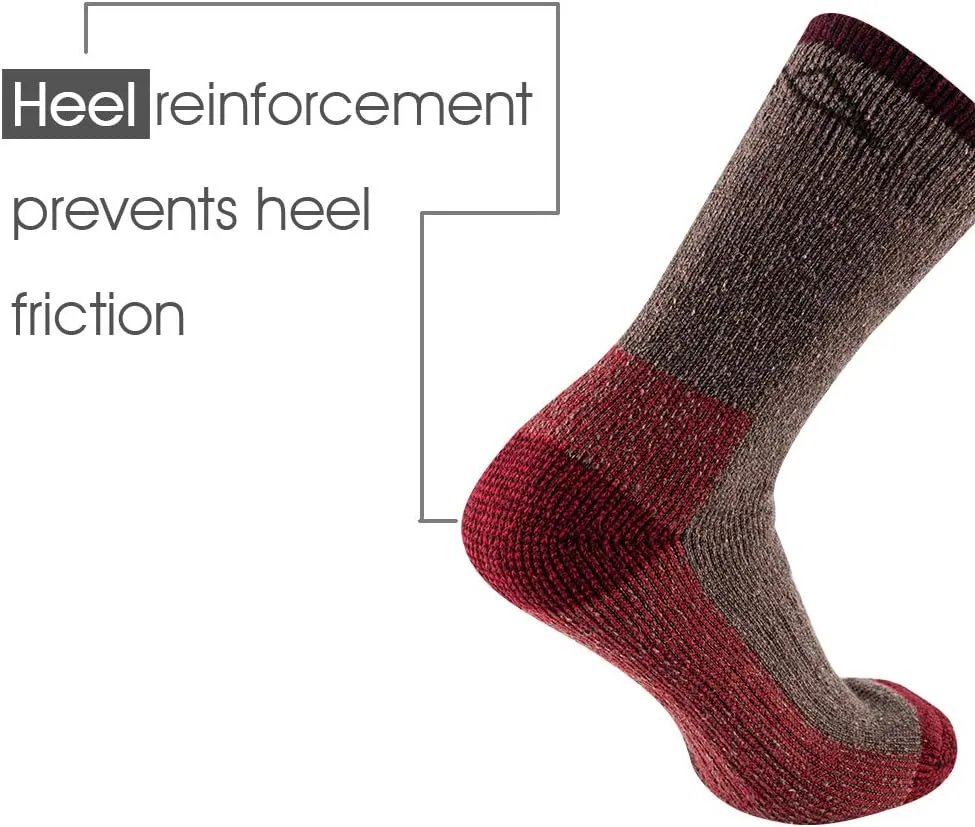 Men's Merino Wool Hiking Socks Breathable Athletic Crew Thicken