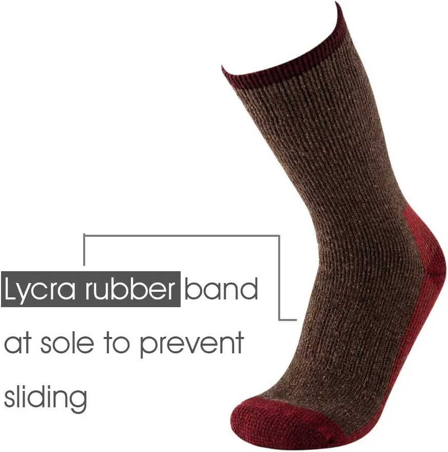 Men's Merino Wool Hiking Socks Breathable Athletic Crew Thicken