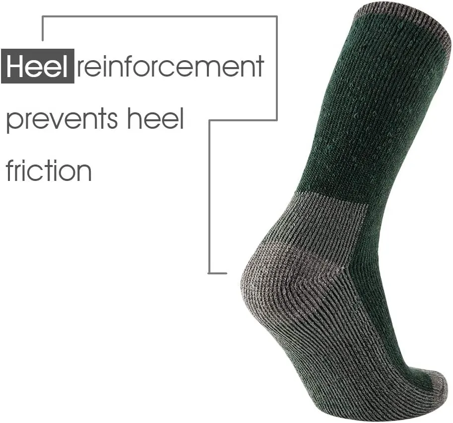 Men's Merino Wool Hiking Socks Breathable Athletic Crew Thicken