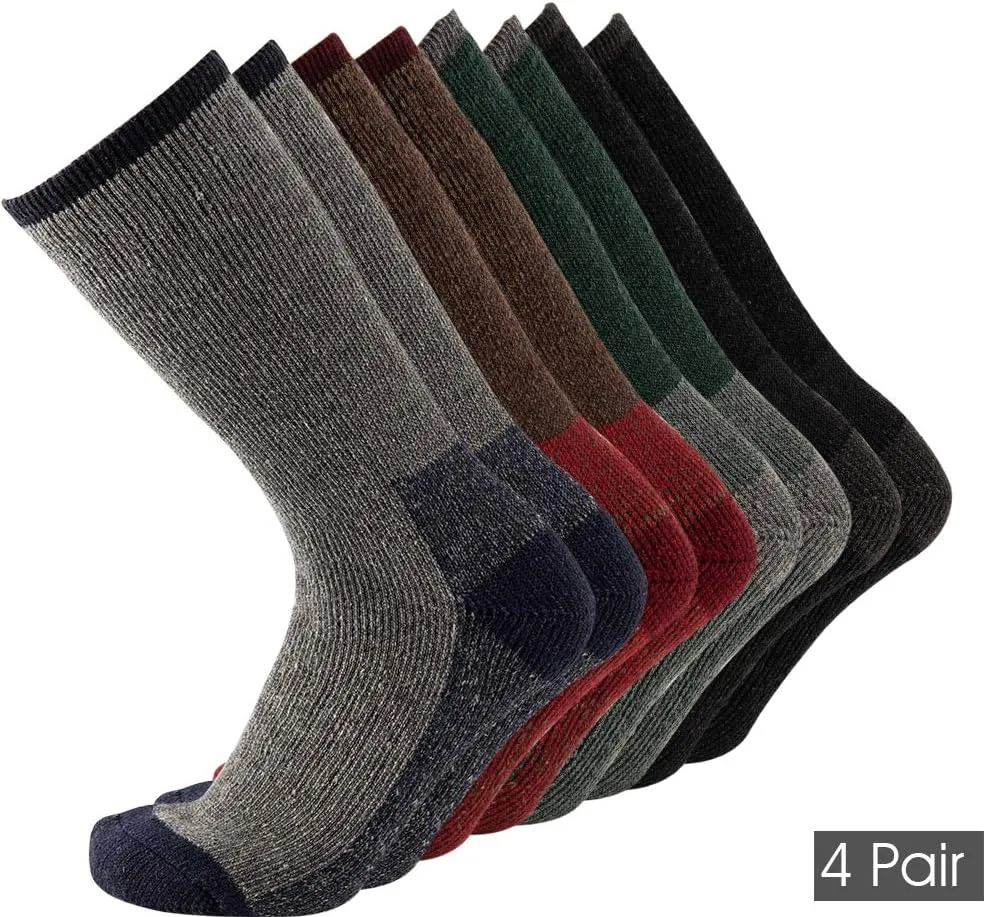 Men's Merino Wool Hiking Socks Breathable Athletic Crew Thicken