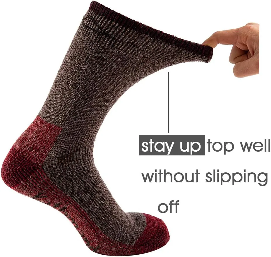 Men's Merino Wool Hiking Socks Breathable Athletic Crew Thicken