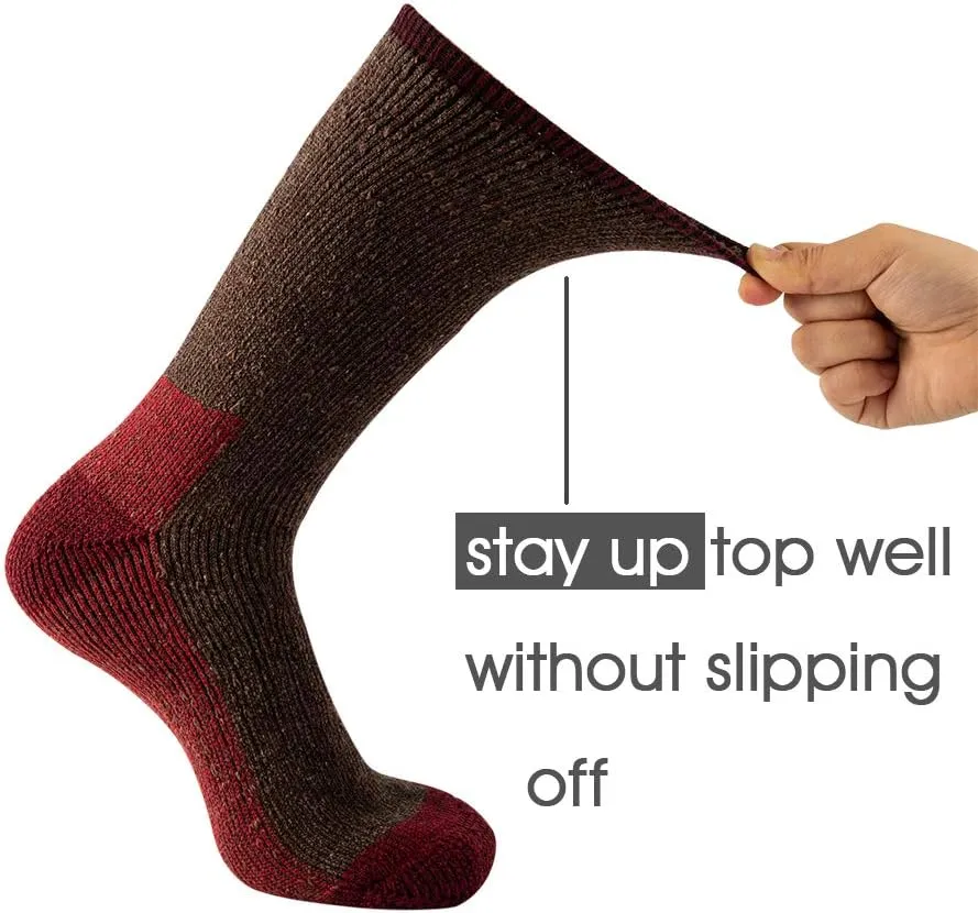 Men's Merino Wool Hiking Socks Breathable Athletic Crew Thicken