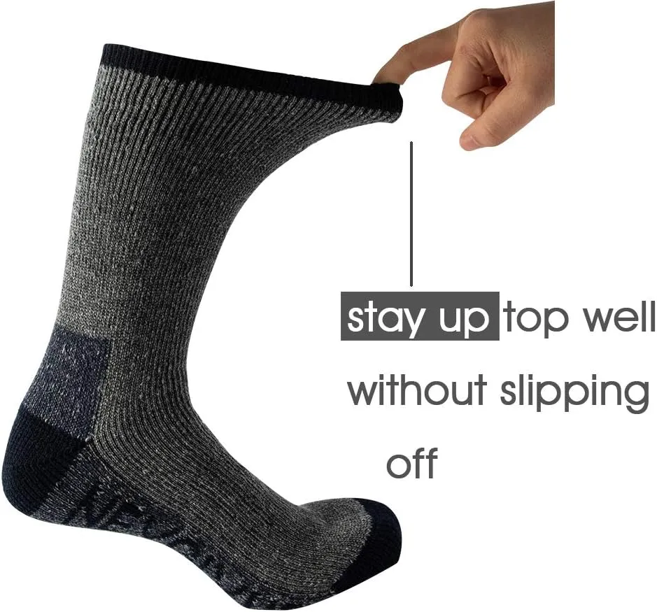 Men's Merino Wool Hiking Socks Breathable Athletic Crew Thicken