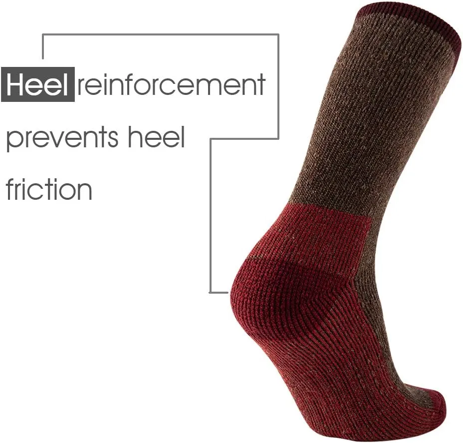 Men's Merino Wool Hiking Socks Breathable Athletic Crew Thicken